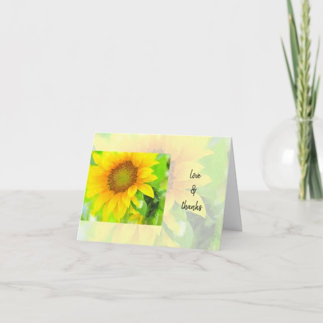 Cartão De Agradecimento Amarelo Brilhante e Cheery (Frente)