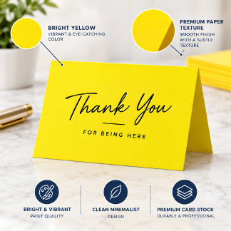 Cartão de Agradecimento Amarelo | Minimalista Mode
