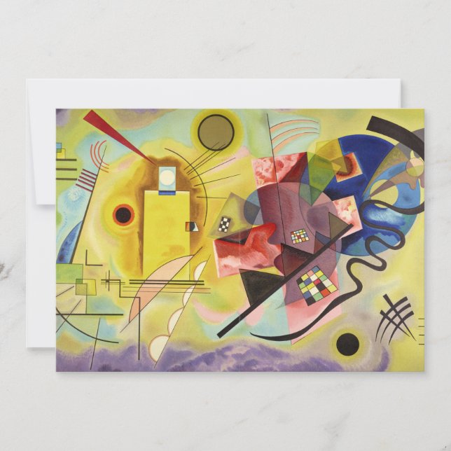 Cartão De Agradecimento Amarelo-Vermelho-Azul por Wassily Kandinsky (Frente)