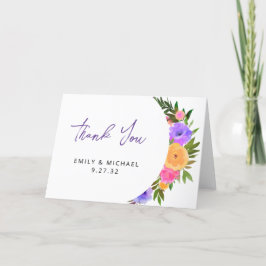 Cartão De Agradecimento Amarelo violeta violeta casual vibrante