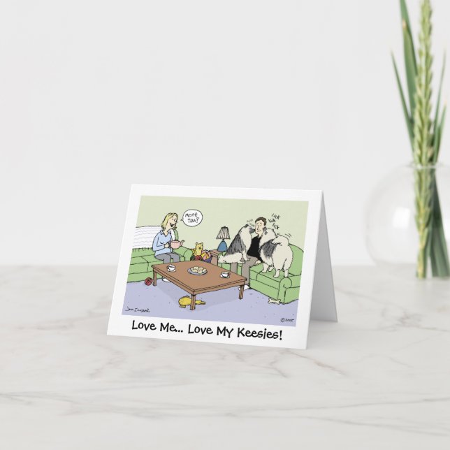 Cartão De Agradecimento Ame My Keeshonden (Frente)