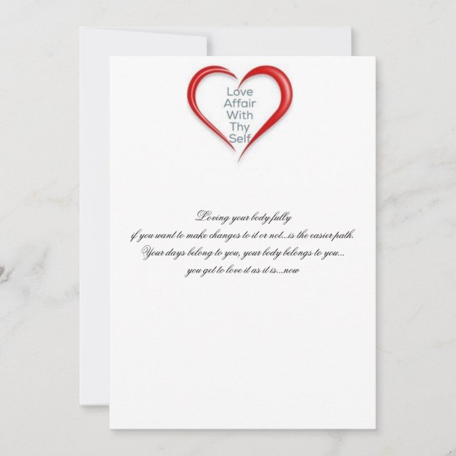 Cartão De Agradecimento Ame seu corpo agora (Frente)