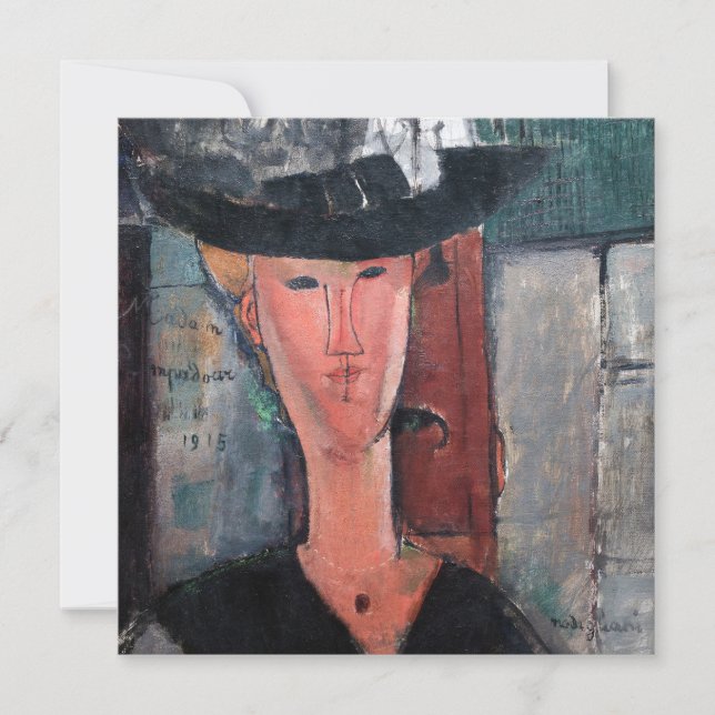 Cartão De Agradecimento Amedeo Modigliani - Madame Pompadour (Frente)