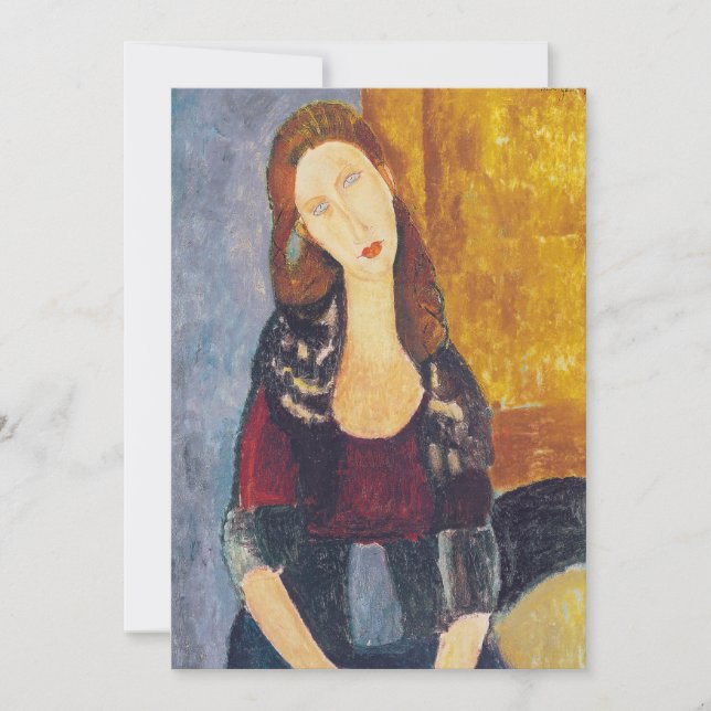 Cartão De Agradecimento Amedeo Modigliani - Retrato Jeanne Hebuterne #2 (Frente)