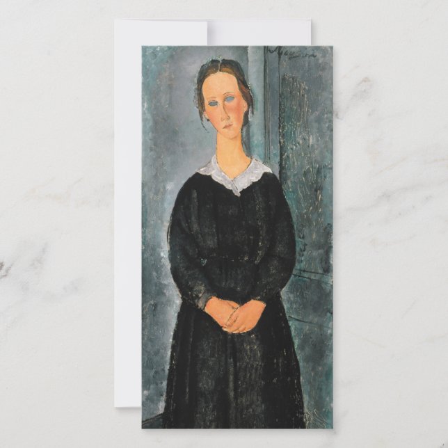 Cartão De Agradecimento Amedeo Modigliani - Servant Girl (Frente)