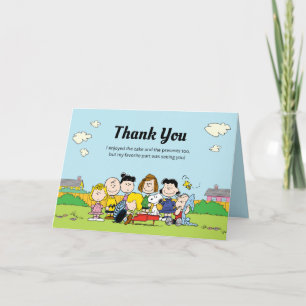 Cartão De Agradecimento Amendoins Aniversário de Charlie Brown e sua Tur