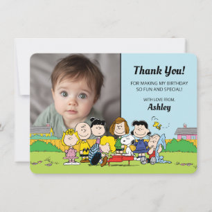 Cartão De Agradecimento Amendoins Charlie Brown e Gang Birthday