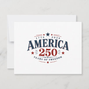Cartão De Agradecimento América EUA 250º, 250 Anos de Liberdade