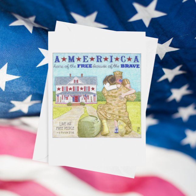 Cartão De Agradecimento America Soldier Thank You Card (Criador carregado)