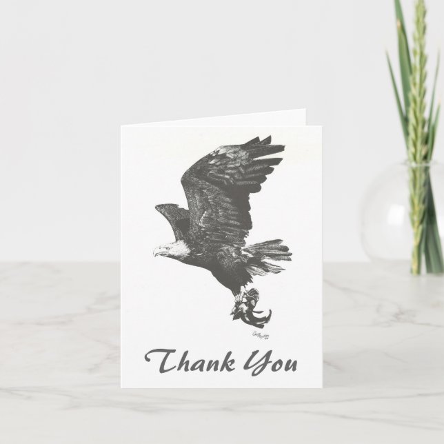 Cartão De Agradecimento American Bald Eagle Thank You Card (Frente)