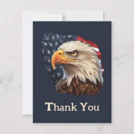 Cartão De Agradecimento American Flag Bald Eagle