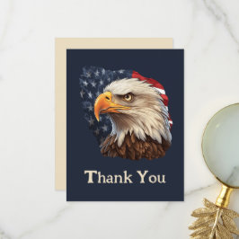 Cartão De Agradecimento American Flag Bald Eagle