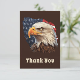 Cartão De Agradecimento American Flag Bald Eagle