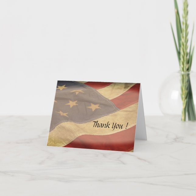 Cartão De Agradecimento American Flag Blank Thank You Cards (Frente)