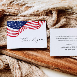 Cartão De Agradecimento American Flag Funeral Thank You Cards