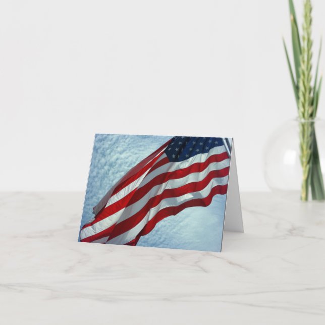 Cartão De Agradecimento American Flag - Patriotic Note Card - (Frente)