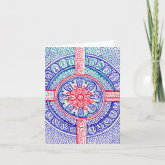 Cartão De Agradecimento Americana Colors Damask Indian Mandala Thank You