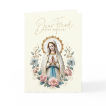 AMIGO Feliz Aniversário Religioso Floral