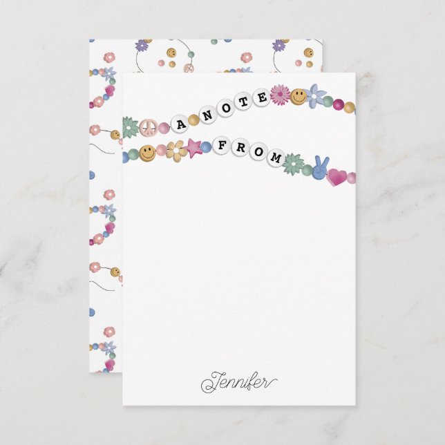 Cartão De Agradecimento Amizade Bracelet Raparigas Joias Personalizadas (Frente/Verso)