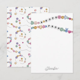 Cartão De Agradecimento Amizade Bracelet Raparigas Joias Personalizadas