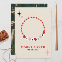 Amizade Bracelet Red Pink Obrigado Aniversário