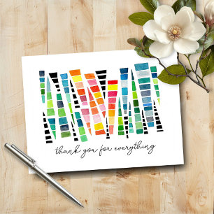 Cartão De Agradecimento Amizade Rainbow Watercolor Shards