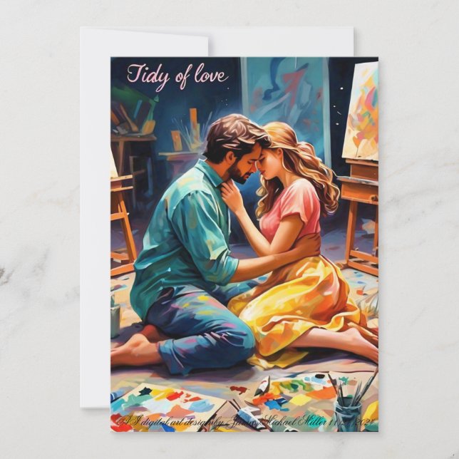 Cartão De Agradecimento Amo-Te Cartaz Por James Michael Miller (Frente)