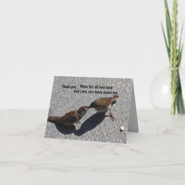 Cartão De Agradecimento Amo-Te Mãe. (Frente)