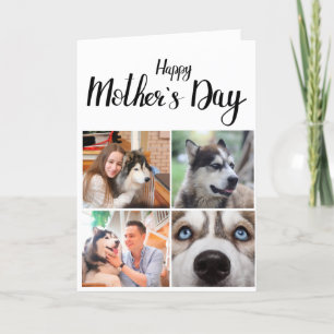 Cartão De Agradecimento Amo-te, mãe... 4 fotografias de colagem personaliz