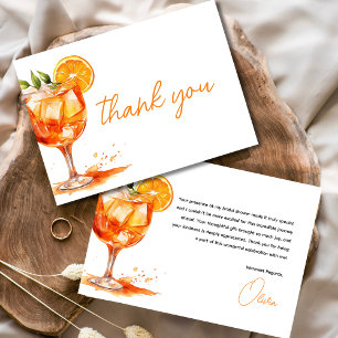 Cartão De Agradecimento Amor à Primeira Spritz Festa de Noiva com Tema Lar