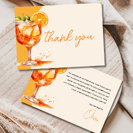 Cartão De Agradecimento Amor à Primeira Taça de Spritz Festa de Noiva Lara