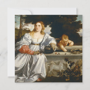 Cartão De Agradecimento Amor Amor Sacro e Profano por Titian Cupid Venus