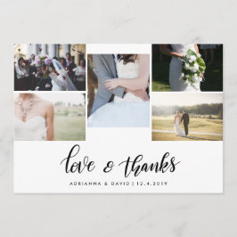 Cartão De Agradecimento Amor & casamento da foto do casal do roteiro cinco