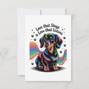 Cartão De Agradecimento Amor de Dachshund que Fica é Amor que Escuta