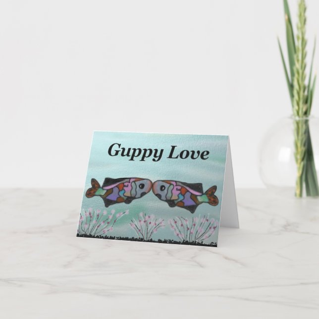 Cartão De Agradecimento Amor de Guppy (Frente)