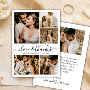 Cartão De Agradecimento Amor e Agradecimentos Colagem de Fotos com Roteiro