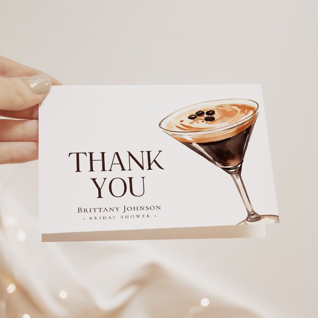 Cartão De Agradecimento Amor é Criar Chá de panela Espresso Martini (Criador carregado)
