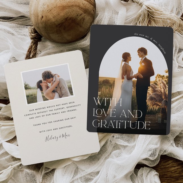 Cartão De Agradecimento Amor e gratidão | Arch Photo Wedding (Criador carregado)