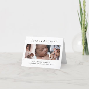 Cartão De Agradecimento Amor e Gratidão Minimal 4 Foto Novo Bebê