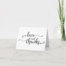 Cartão De Agradecimento Amor e Gratidão Sutis e Elegantes com Letra Preta