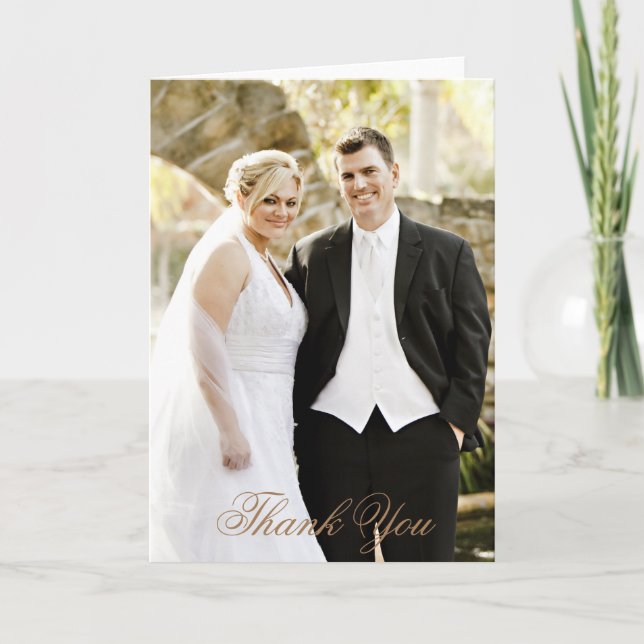 Cartão De Agradecimento Amor e Obrigado Dia Mais Doce Casamento Obrigado (Frente)