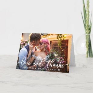 Cartão De Agradecimento Amor e Obrigados Casamento Moderno Obrigado Foto