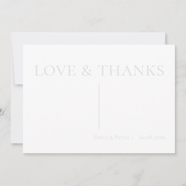 Cartão De Agradecimento Amor e Obrigados de Mensagens Personalizadas Conte (Frente)