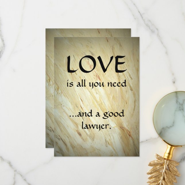 Cartão De Agradecimento Amor E Um Bom Advogado Obrigado (Frente/Verso In Situ)