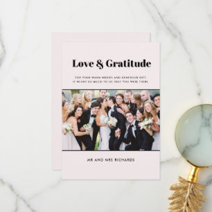 Cartão De Agradecimento Amor Gratidão Foto Pink Weding Obrigado