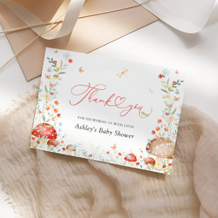 Cartão De Agradecimento Amor Inseto Wildflower Chá de fraldas Obrigado