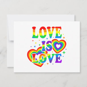 Cartão De Agradecimento Amor LGBTQ é Amor Orgulho Gay Bandeira do Arco-Íri