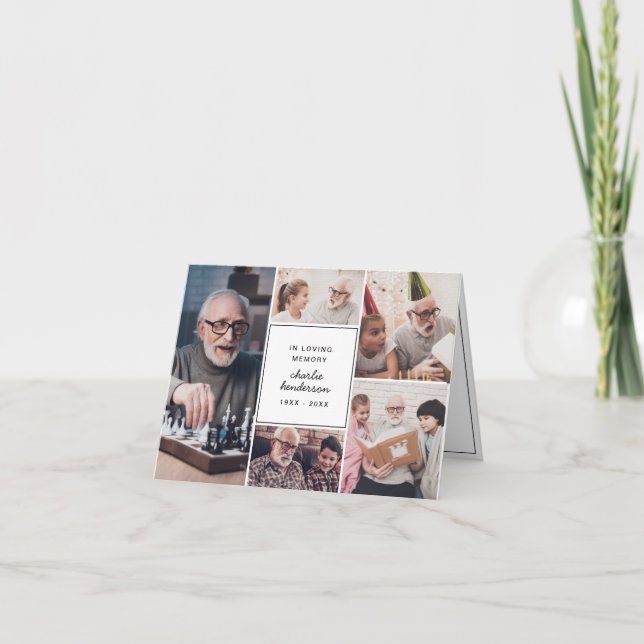 Cartão De Agradecimento Amor Moderno & Agradecimentos 7-Foto Funeral/ Luto (Frente)