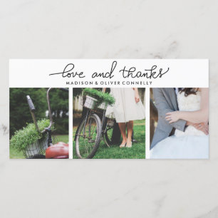 Cartão De Agradecimento Amor moderno e casamento escrito à mão dos