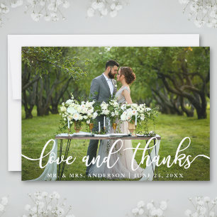 Cartão De Agradecimento Amor moderno elegante e foto Wedding dos obrigados